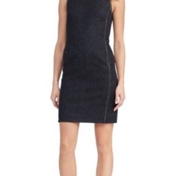 Ralph Lauren Black Stretch Denim Mini Dress With Pockets, Size 12 - Picture 3 of 10